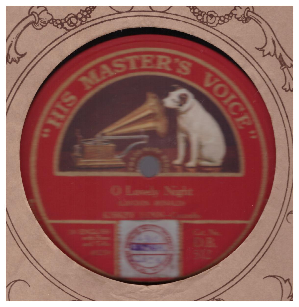 O Lovely Night/In Sweet September by Kirkby Lunn from His Master's Voice (D.B. 512)