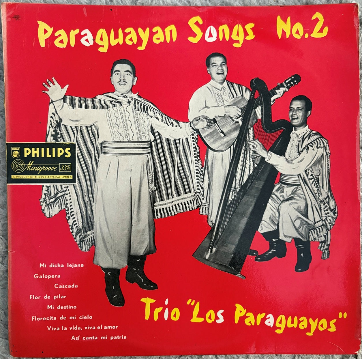 Trio Los Paraguayos Paraguayan Songs No 2 vintage 1956 vinyl LP record