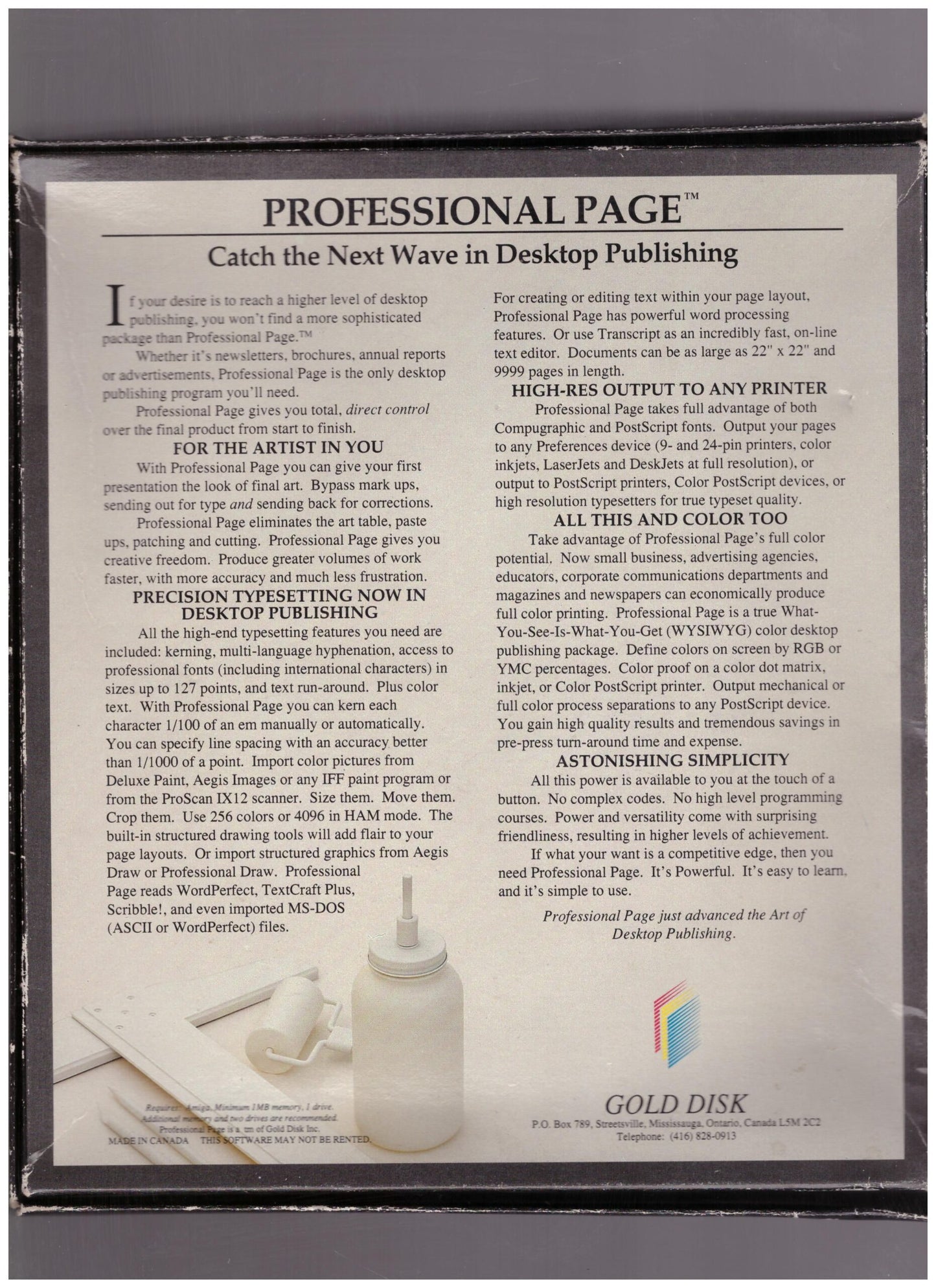 Professional Page V1.3 for Commodore Amiga from Gold Disk