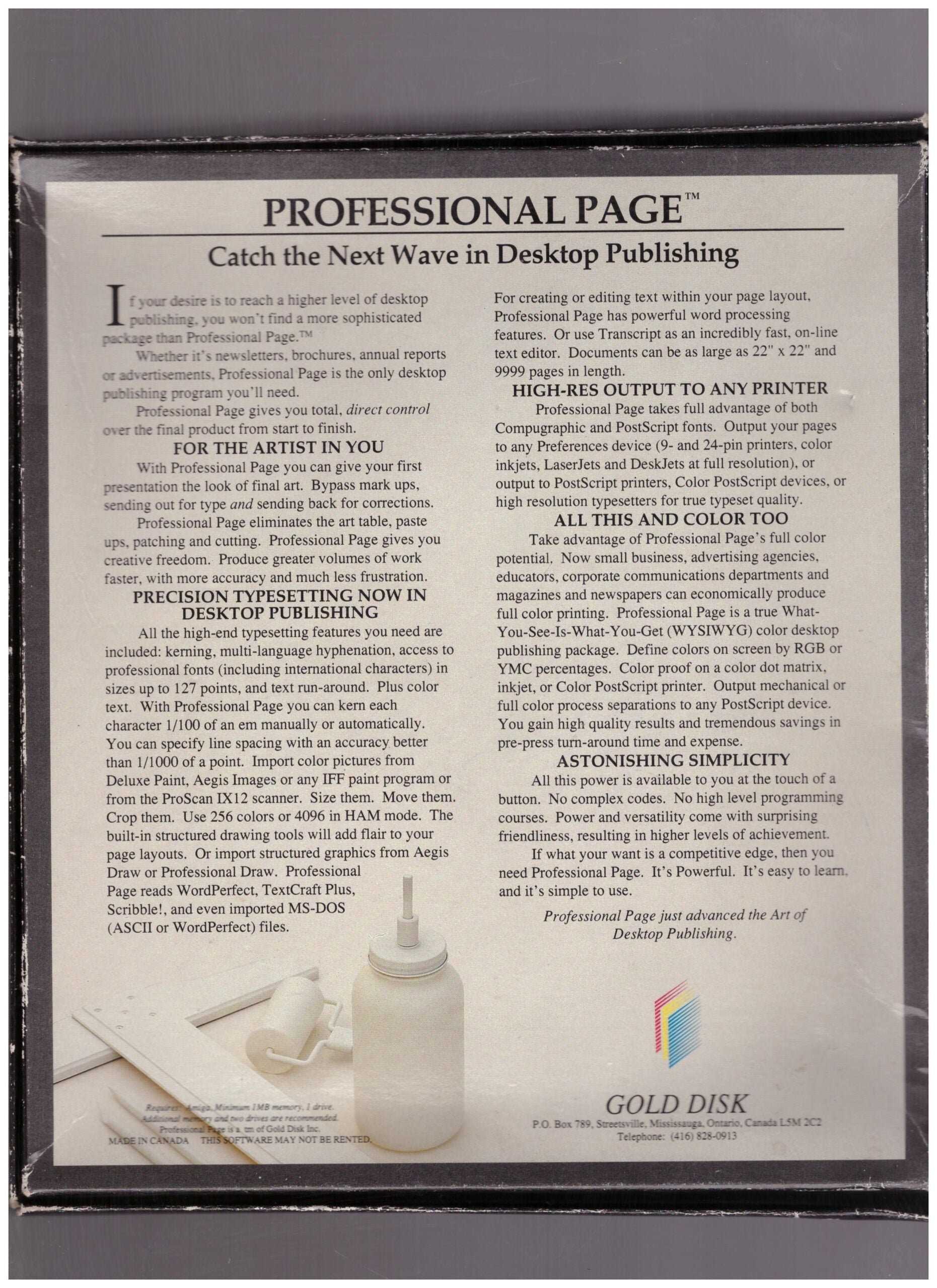 Professional Page V1.3 for Commodore Amiga from Gold Disk