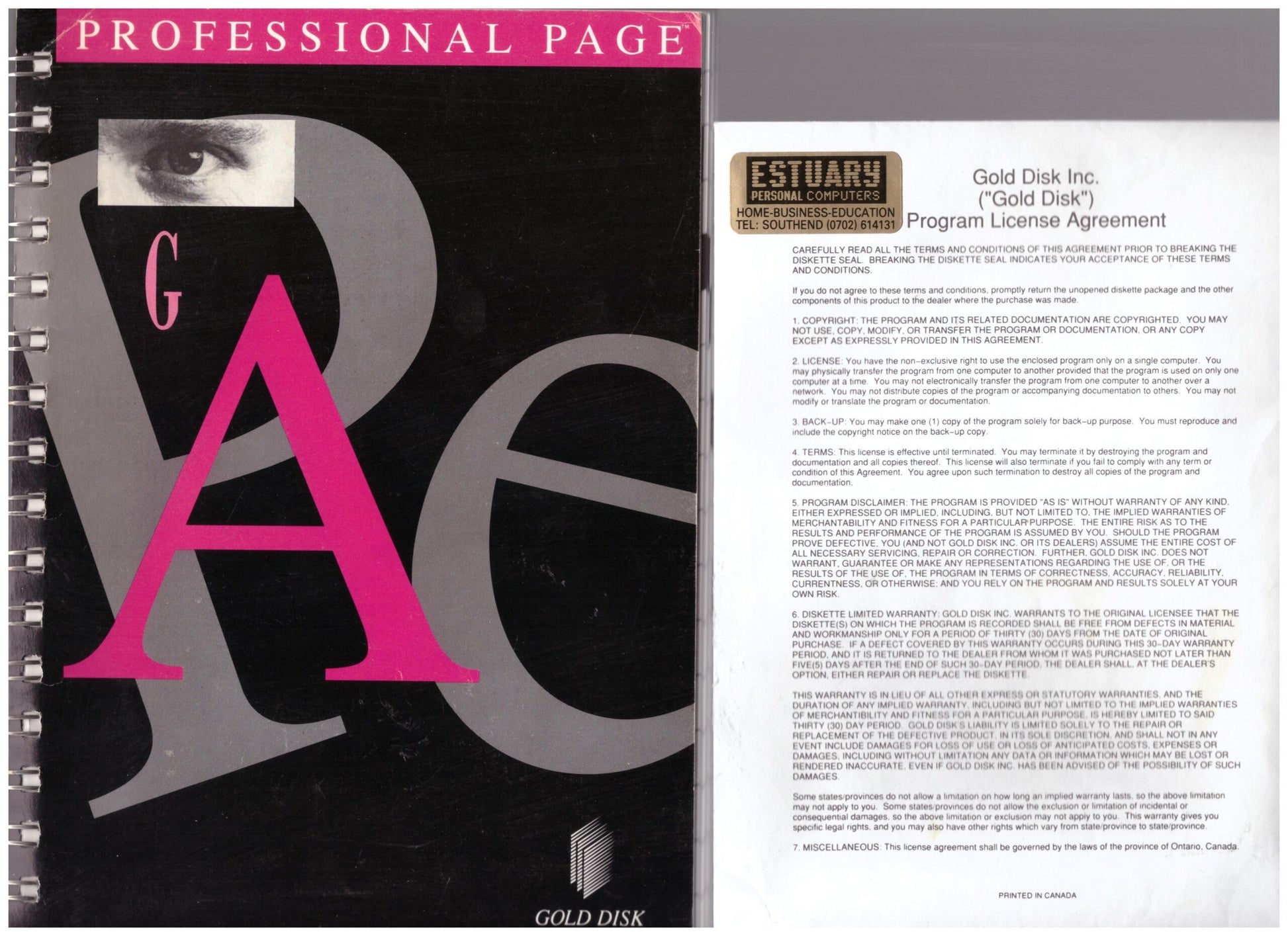 Professional Page V1.3 for Commodore Amiga from Gold Disk