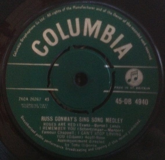 7" 45RPM Russ Conway's Sing Song Medley from Columbia