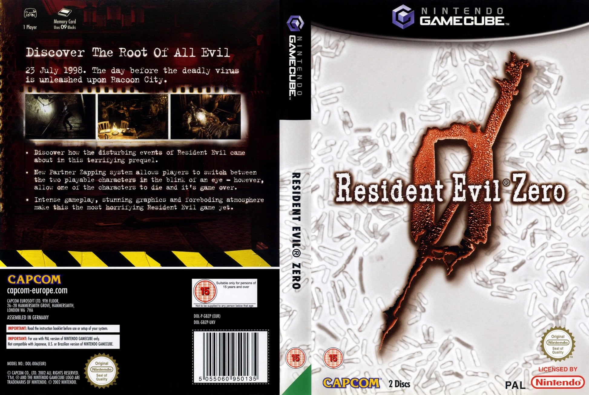 Resident Evil Zero for Nintendo GameCube featuring Rebecca Chambers and Billy Coen.