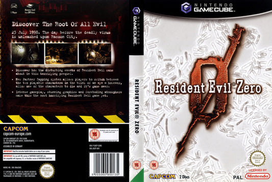 Resident Evil Zero for Nintendo GameCube featuring Rebecca Chambers and Billy Coen.