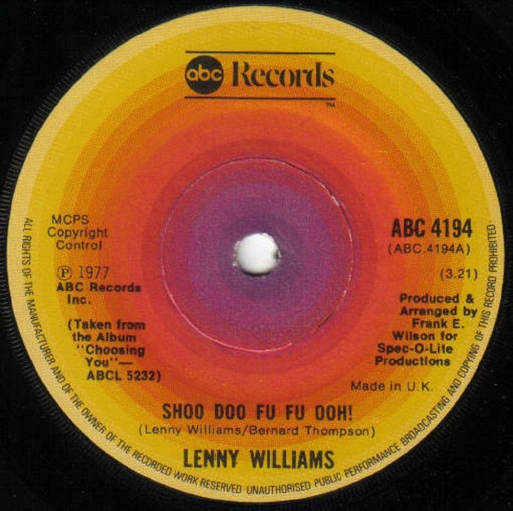 7" 45RPM Shoo Doo Fu Fu Ooh!/Problem Solver by Lenny Williams from ABC Records