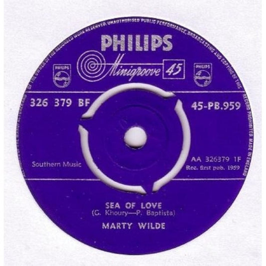7" 45RPM Sea Of Love/Teenage Tears by Marty Wilde from Philips (45-PB.959)