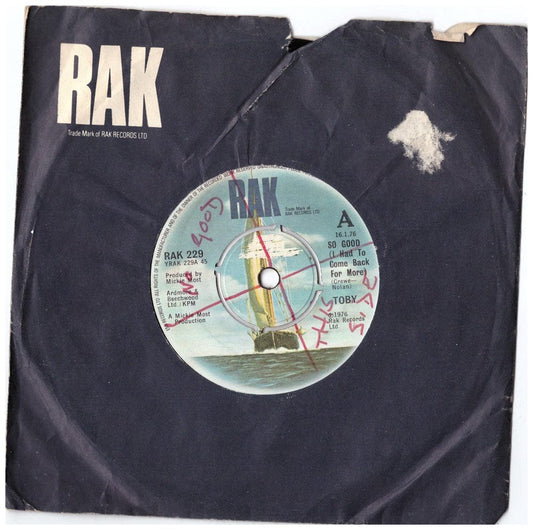 So Good (I Had To Come Back For More), Toby from RAK Records