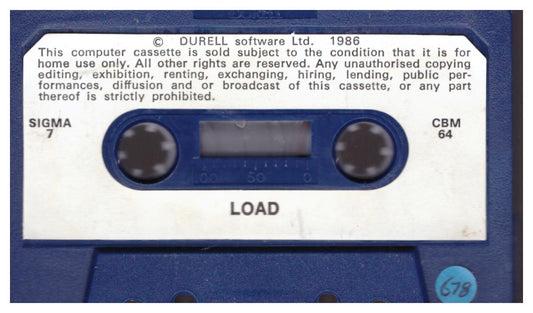 Sigma 7/Thanatos Tape Only for Commodore 64 from Durell