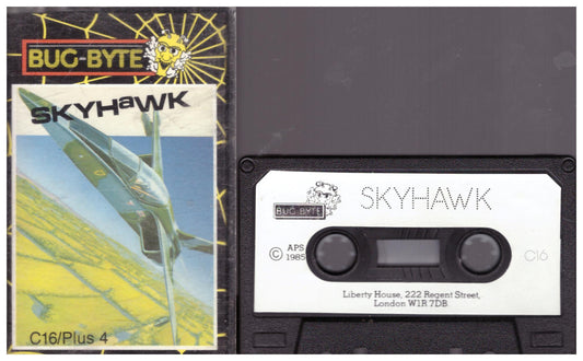 Skyhawk game for Commodore 16 & Plus/4 by Bug-Byte, featuring classic 8-bit gameplay and graphics.