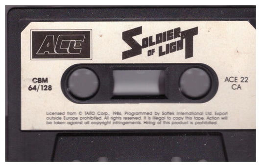 Soldier Of Light Tape Only for Commodore 64 from ACE (ACE 22 CA)
