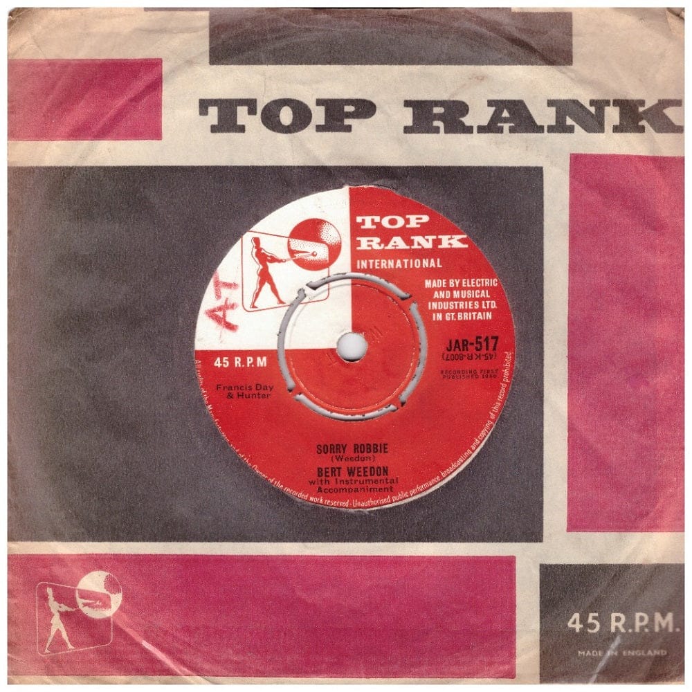 7" 45RPM Sorry Robbie/Easy Beat by Bert Weedon from Top Rank (JAR-517)