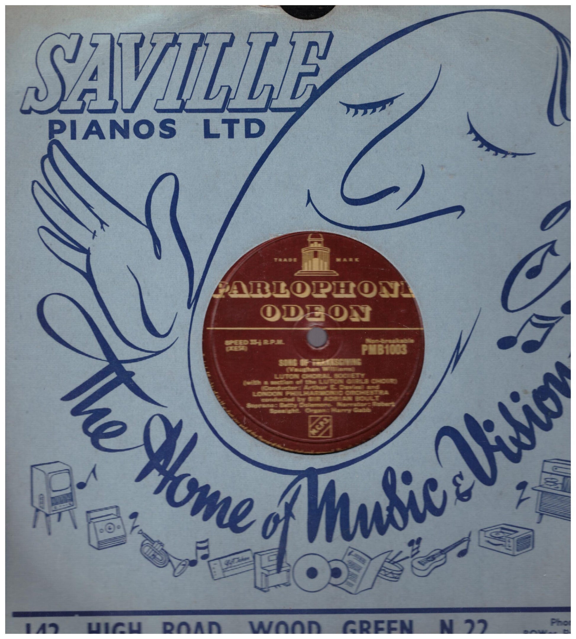 Song Of Thanksgiving from Parlophone Odeon (PMB1003)