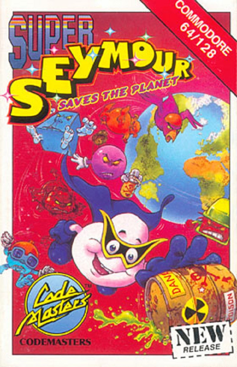 Super Seymour Saves The Planet Commodore 64 game by CodeMasters vintage retro gaming