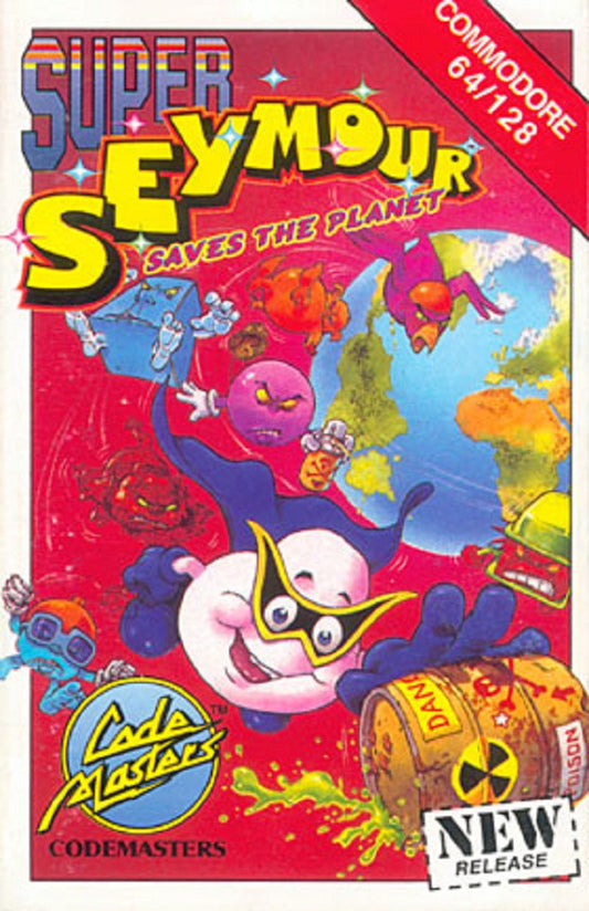 Super Seymour Saves The Planet Commodore 64 game by CodeMasters vintage retro gaming
