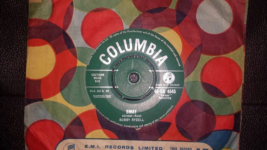 7" 45RPM Sway/Groovy Tonight by Bobby Rydell from Columbia