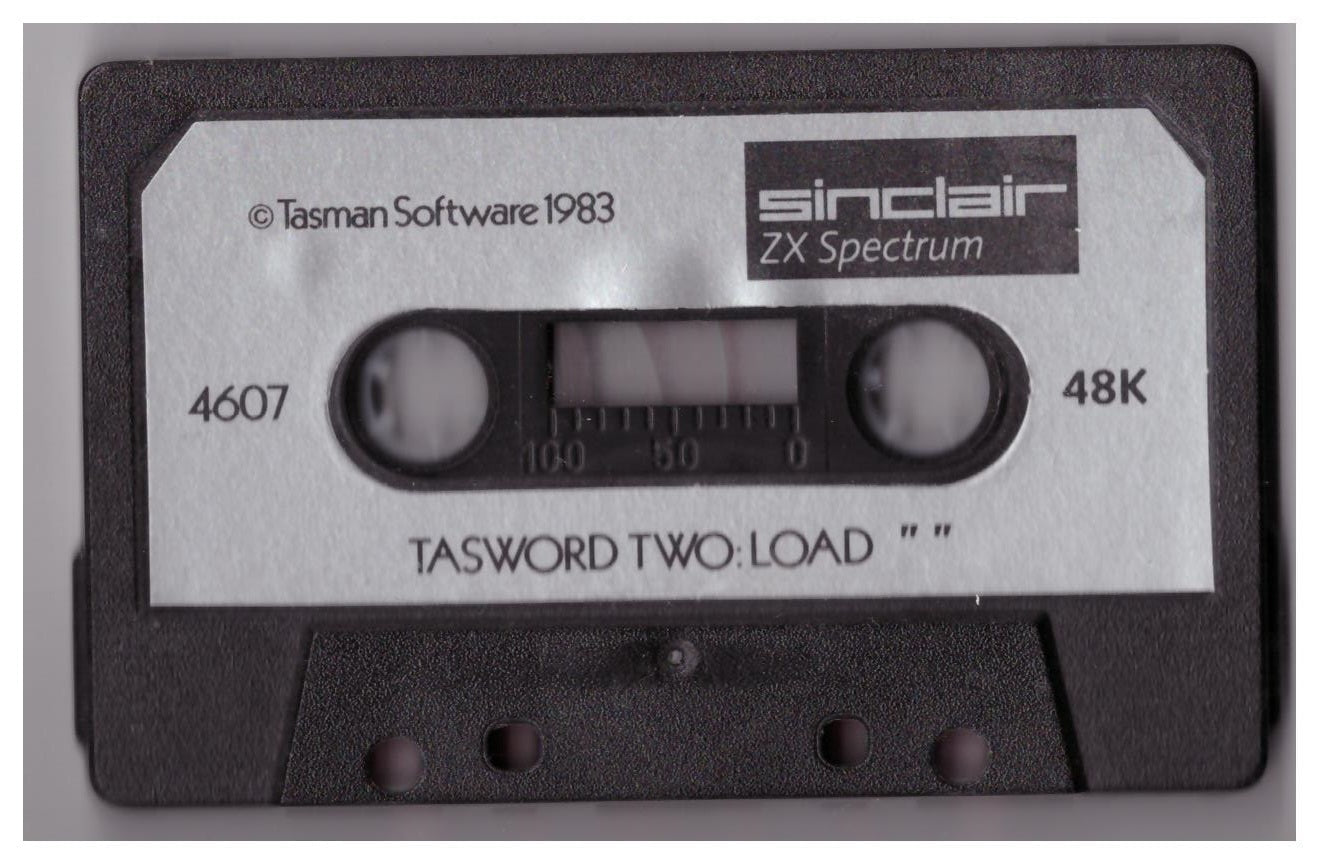 Tasword Two ZX Spectrum retro software from Tasman Software