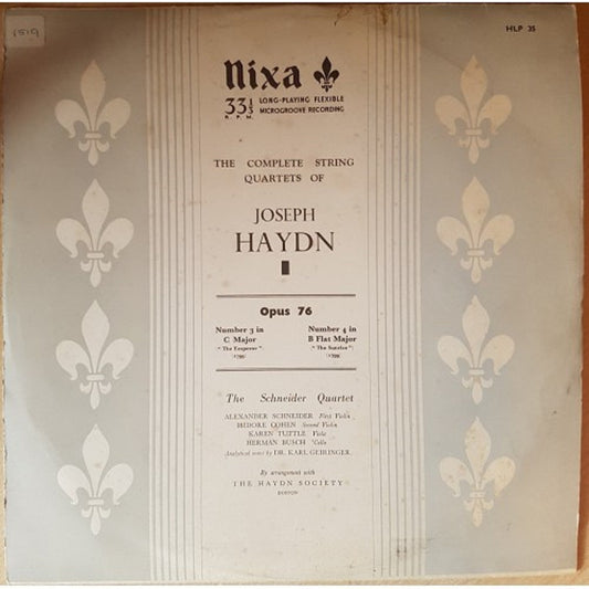 The Complete String Quartets of Joseph Haydn Opus 76, Nos. 3 & Nos. 4 from Nixa (HLP 35)