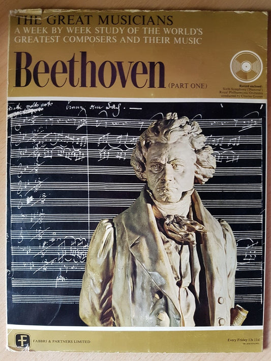 The Great Musicians Beethoven Part One 10 inch 33RPM vinyl record TGM-01 Fabbri & Partners Limited classical music