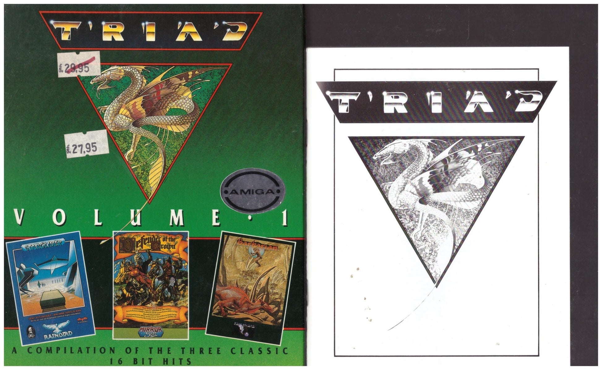 Triad Volume 1 for Commodore Amiga game compilation from Mirrorsoft