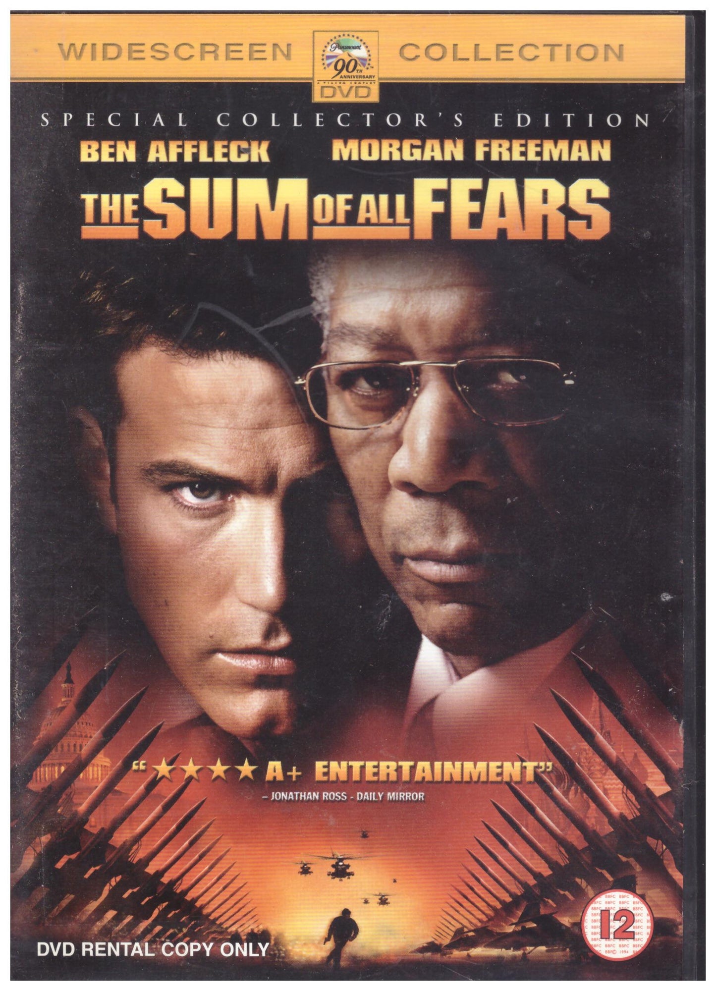 Classic 2002 Tom Clancy thriller – The Sum Of All Fears DVD