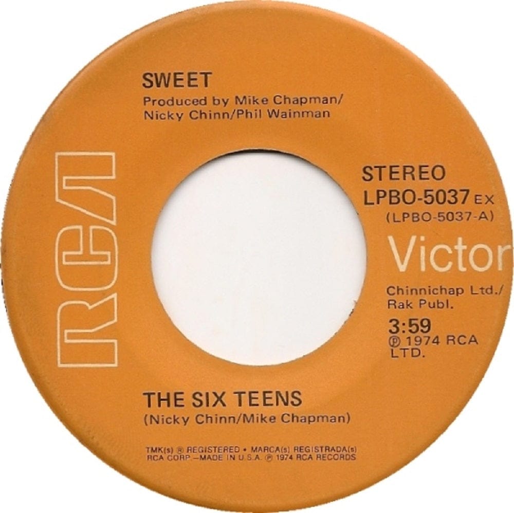 7" 45RPM The Six Teens/Burn On The Flame by Sweet from RCA Victor (LPBO-5037 EX)