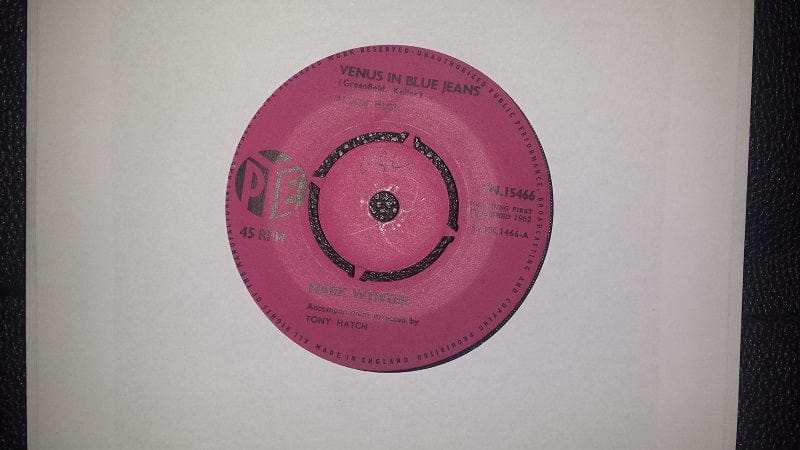 7" 45RPM Venus In Blue Jeans/Please Come Back To Me by Mark Wynter from PYE