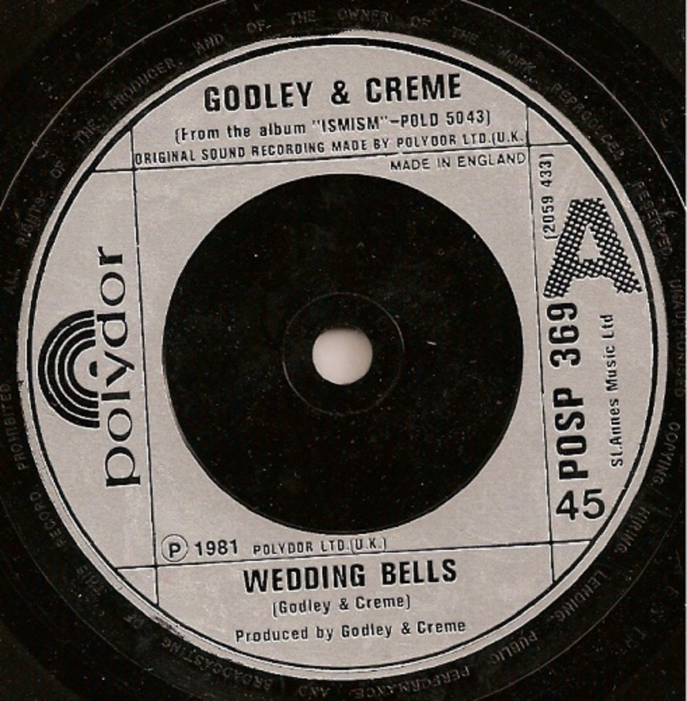 Godley & Creme Wedding Bells 7-inch vinyl record from Polydor