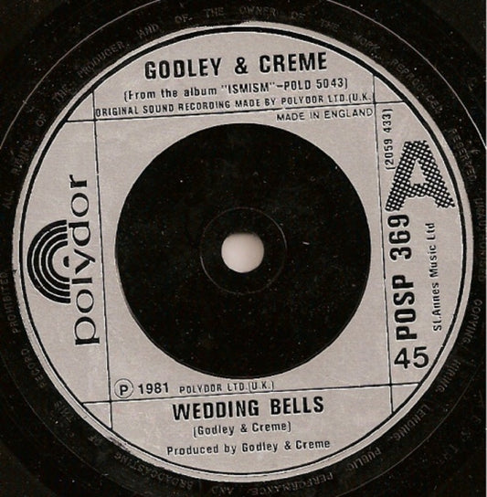 Godley & Creme Wedding Bells 7-inch vinyl record from Polydor