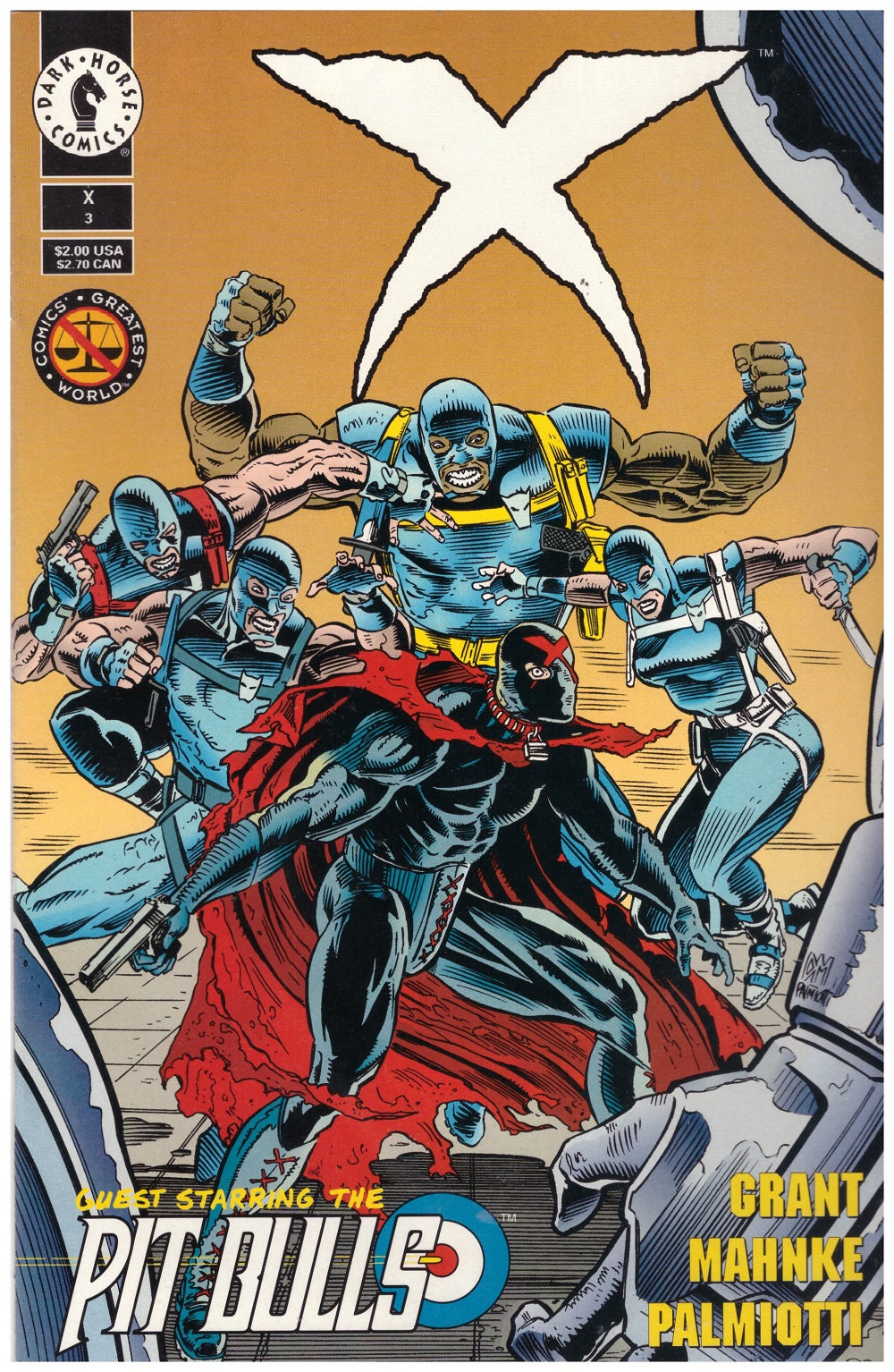 X #3 comic, Dark Horse Comics X #3, vintage 90s vigilante comics, X Dark Horse anti-hero issue 3