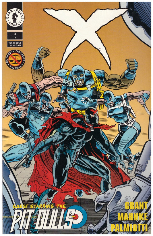 X #3 comic, Dark Horse Comics X #3, vintage 90s vigilante comics, X Dark Horse anti-hero issue 3