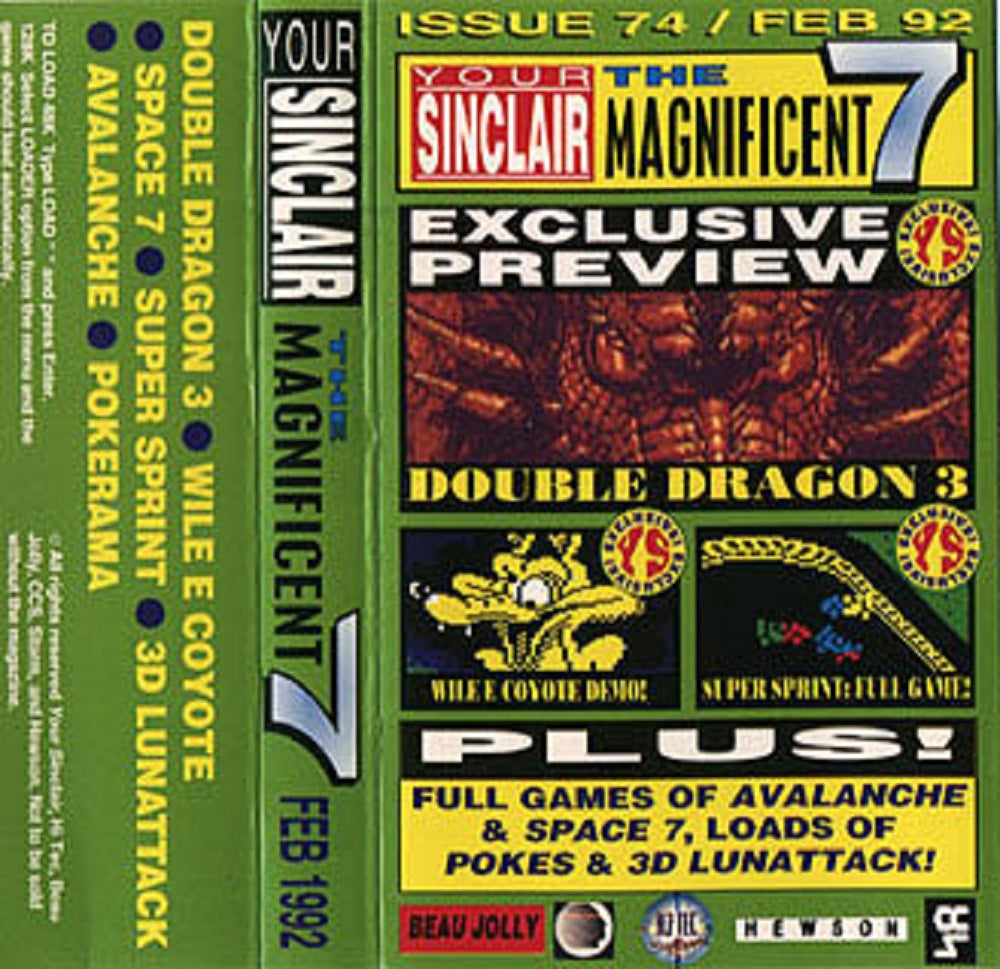 Your Sinclair Issue 74 covertape for ZX Spectrum