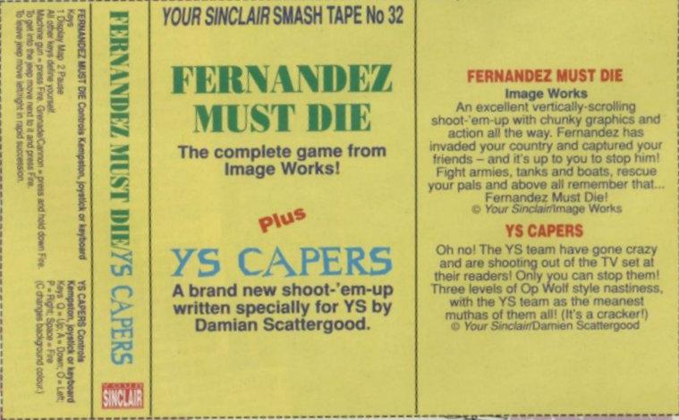 Your Sinclair Smash Tape No. 32 for ZX Spectrum, vintage 8-bit tape for ZX Spectrum, retro gaming tape from Your Sinclair Magazine
