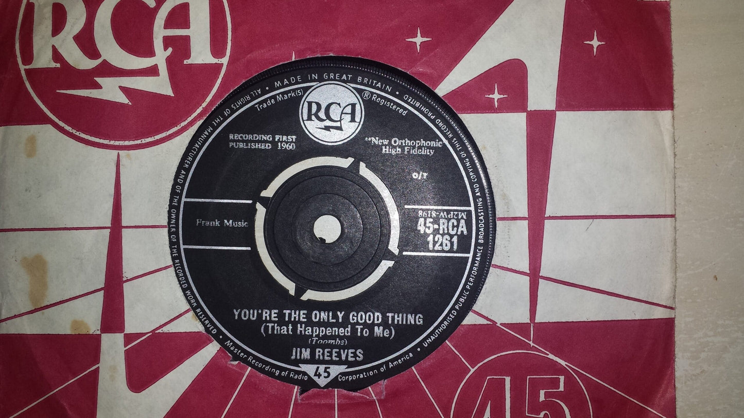 7" 45RPM You're The Only Good Thing (That Happened To Me)/Oh, How I Miss You Tonight by Jim Reeves from RCA