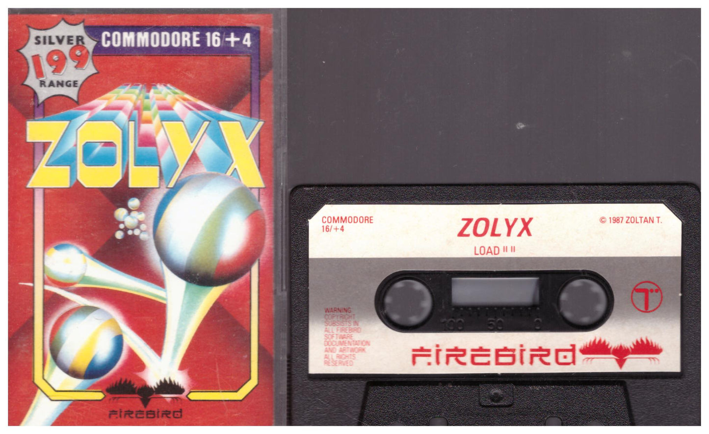 Vintage Zolyx Game by Firebird for Commodore 16/Plus 4 Original Cassette and Packaging