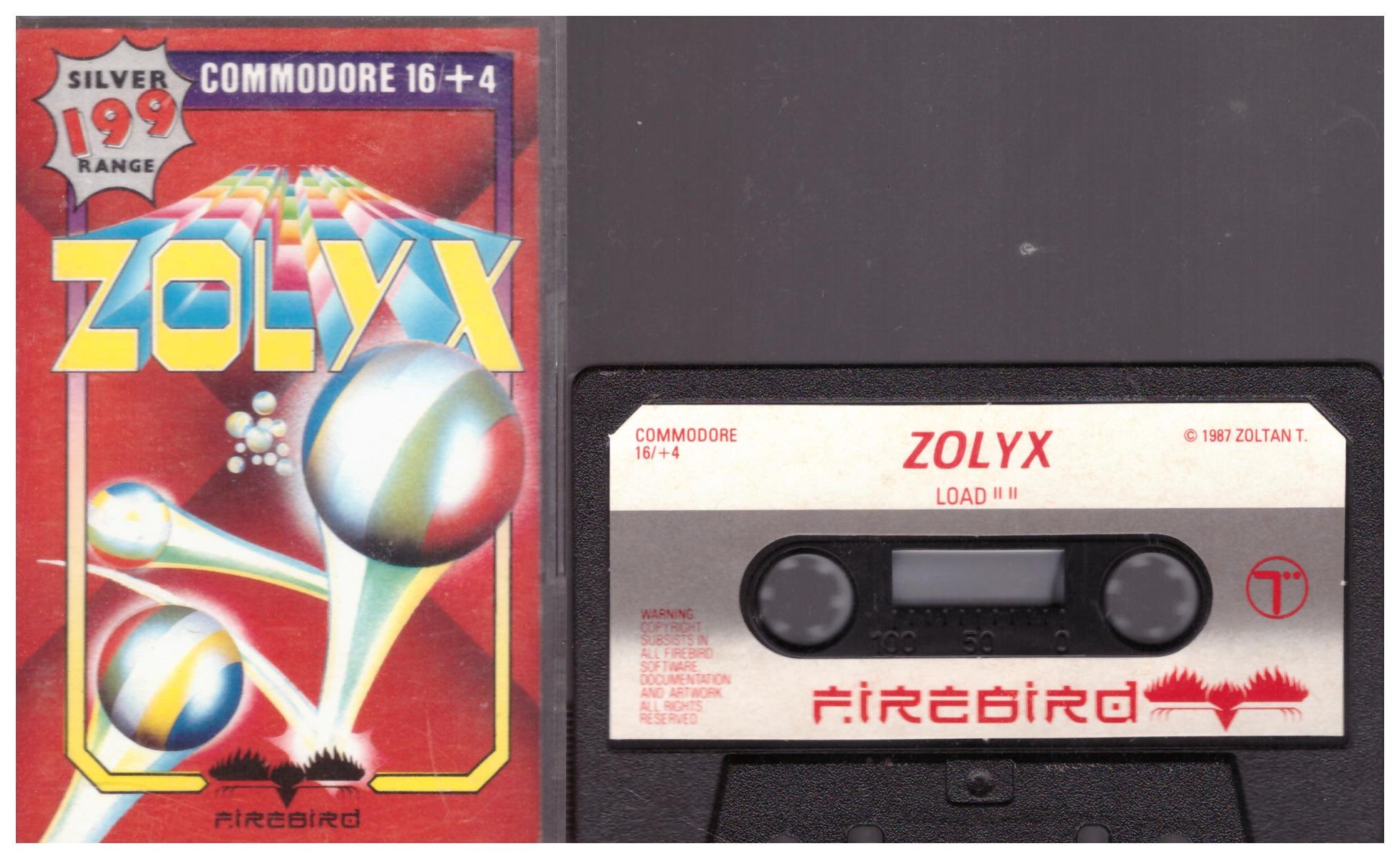 Vintage Zolyx Game by Firebird for Commodore 16/Plus 4 Original Cassette and Packaging